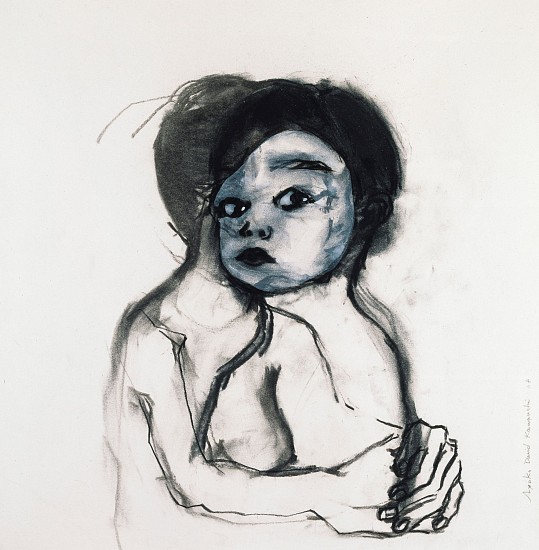 Ayako David-Kawauchi, Regarder
Charcoal,  black stone and acrylic on cardboard